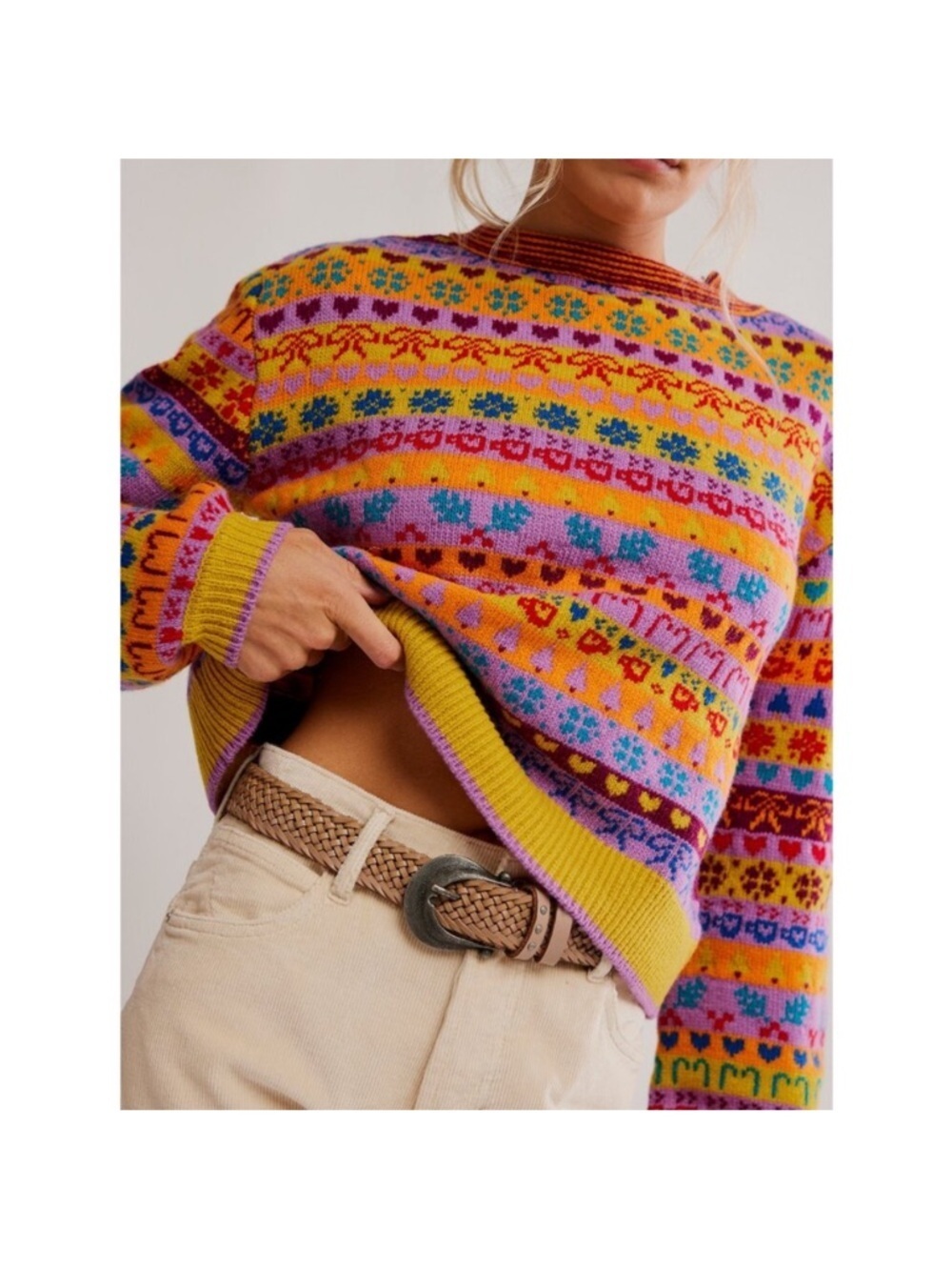 Free People Favorite Things Sweater in Confetti Combo- Size Large